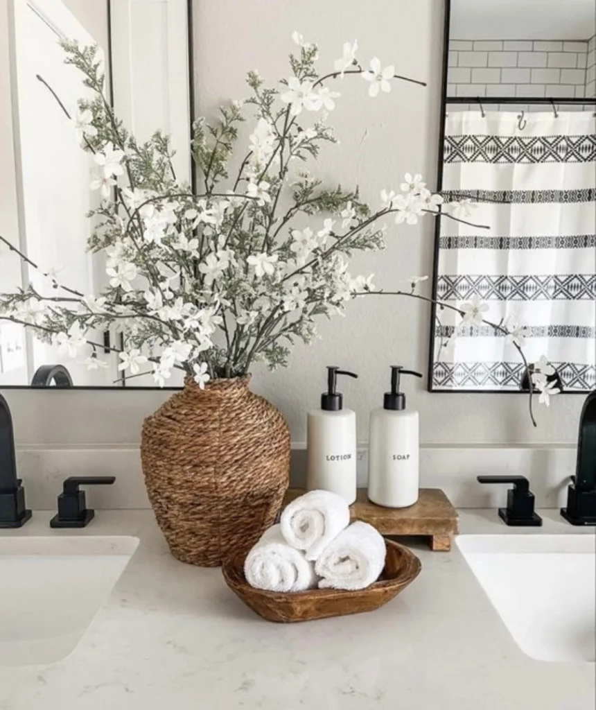 2. Woven Textures and Wooden Trays