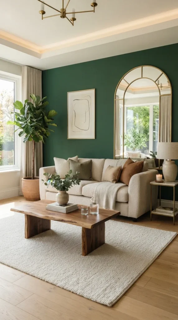 3. Add Character Through an Elegant Emerald Green Accent Wall clean