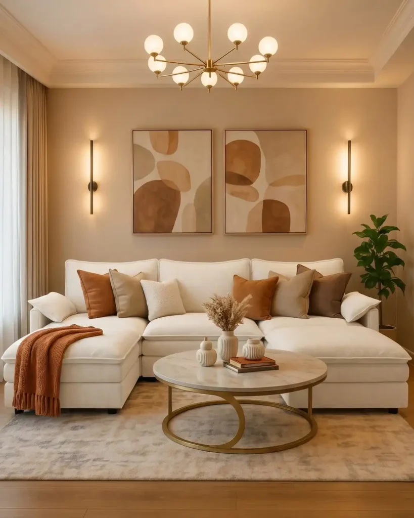4. Terracotta Accented Sectional