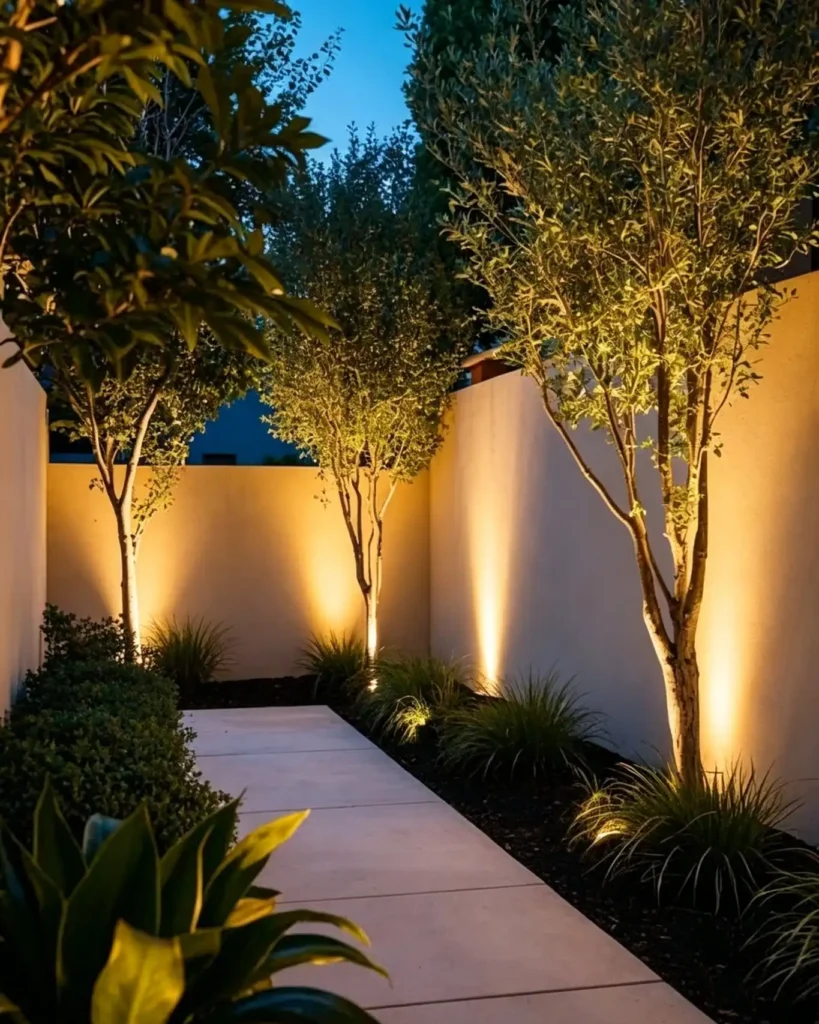 4. Uplights Placed At The Base Of Trees