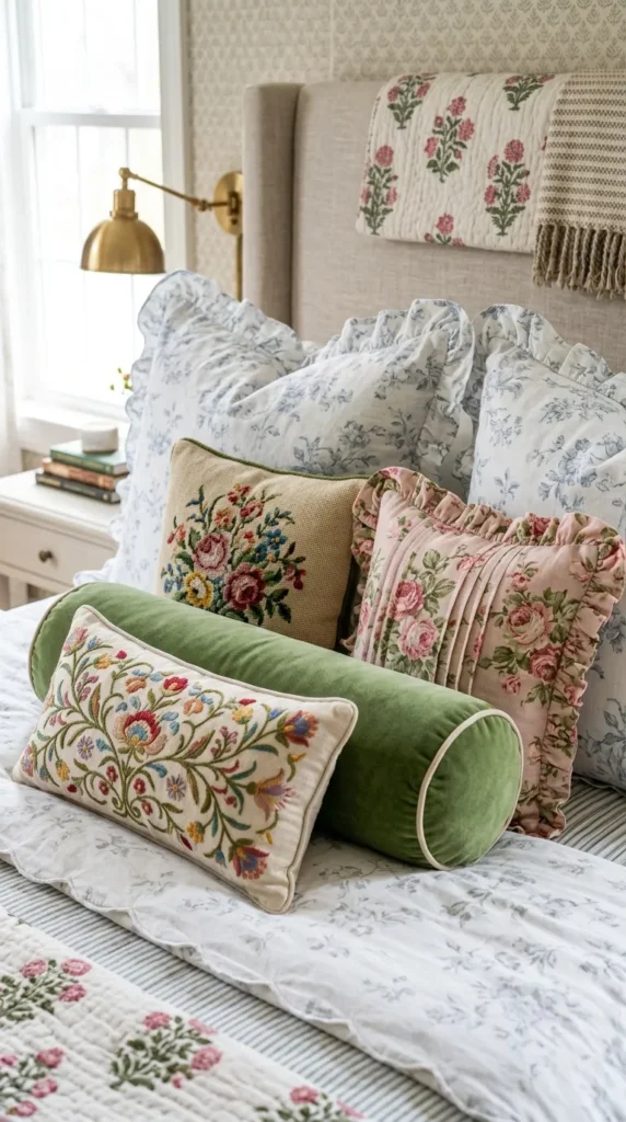 4. Use Ruffled Pleated or Embroidered Pillow Covers Generously clean