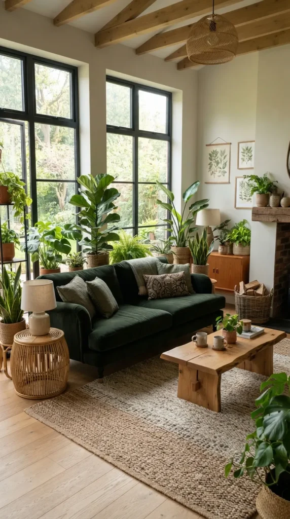 5. Create a Nature Inspired Interior with Indoor Plants clean