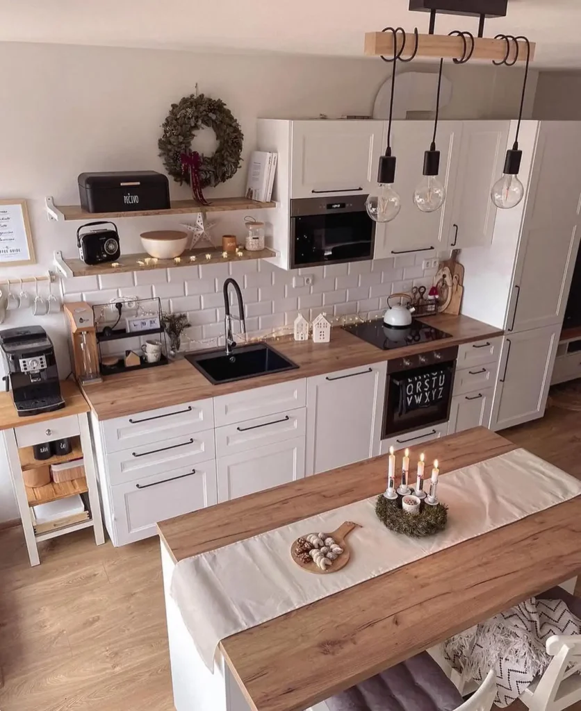 5. Exposed Bulb Pendant Kitchen