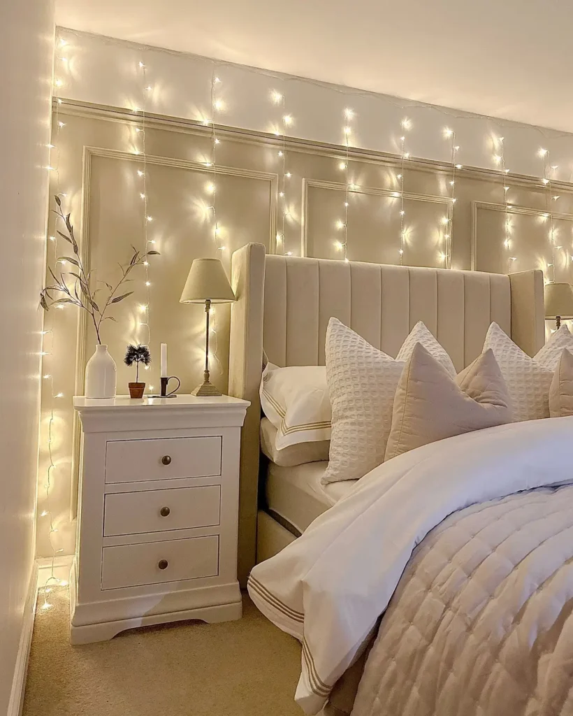 12 Teen Girl Bedroom Aesthetics to Copy You'll Love 6 5. Fluted Headboard with String Light Wall