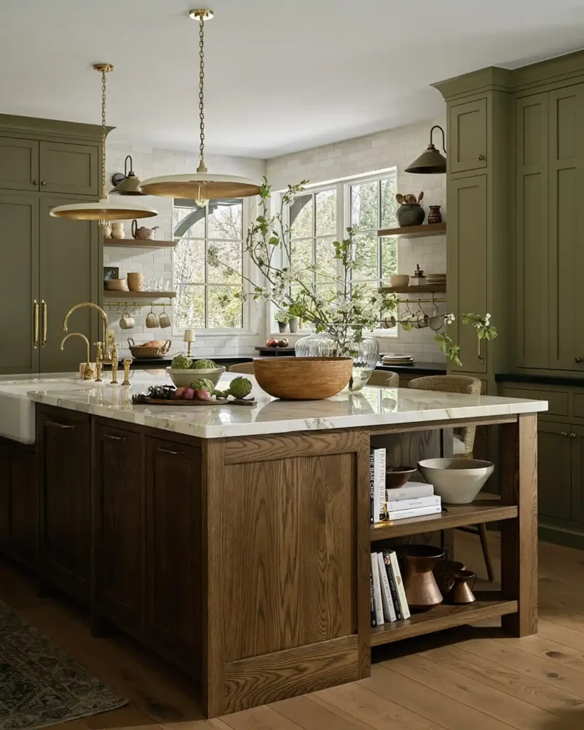 5. Open Shelving on Kitchen Island