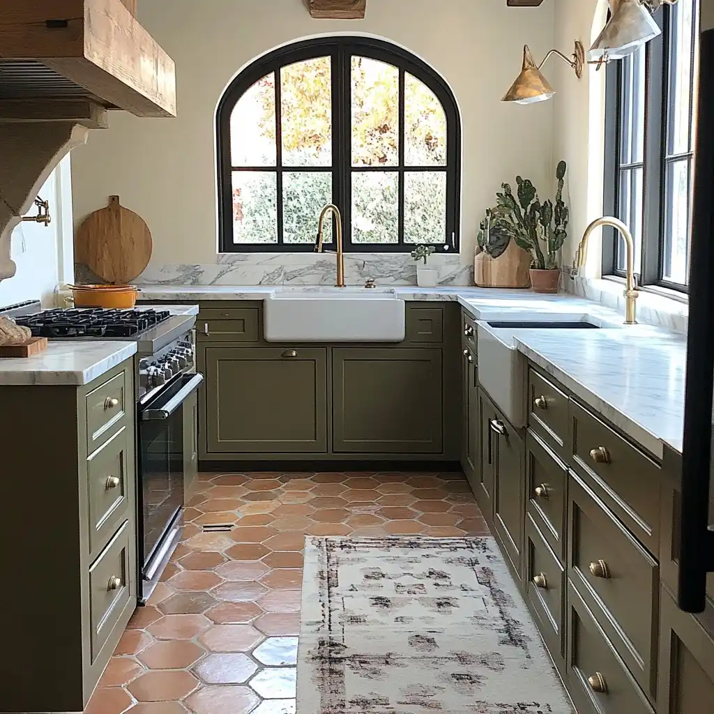 7. Terracotta Hexagon Floor Tile