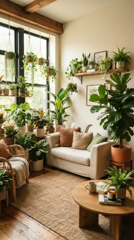 8. Decorate With Indoor Plants for Natural Green Layers clean