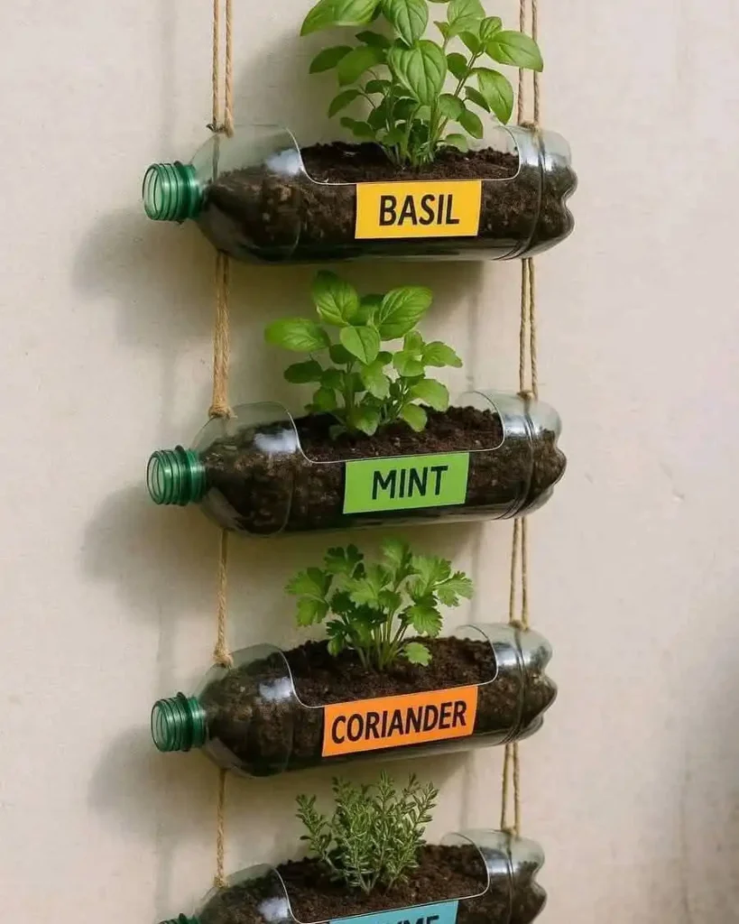8. Recycled Plastic Bottle Planters