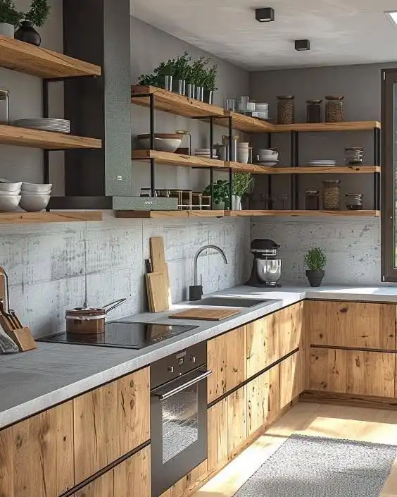 Open shelving kitchen