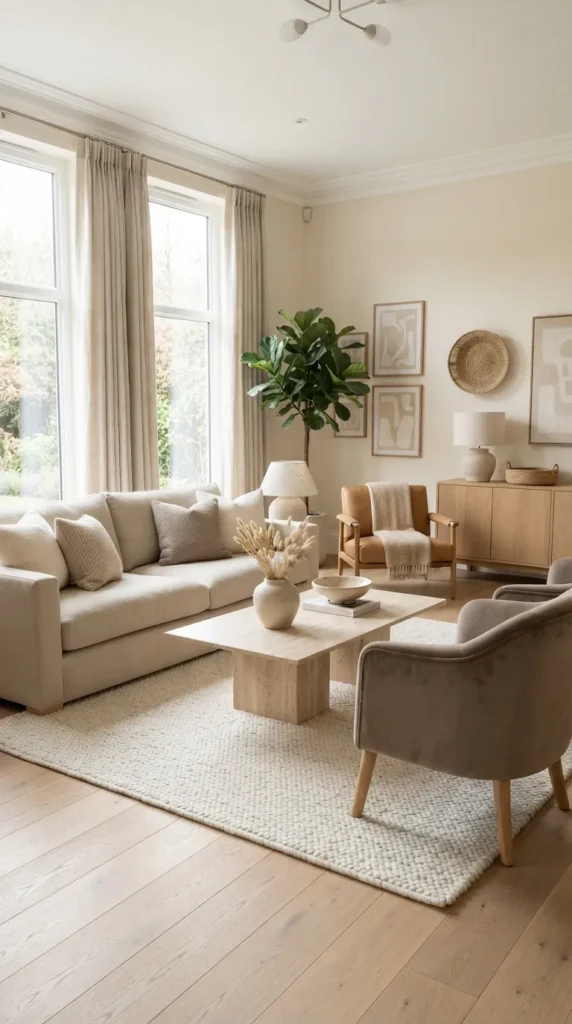 Think Beyond One Shade When Planning Beige Living Room Decor 1 clean