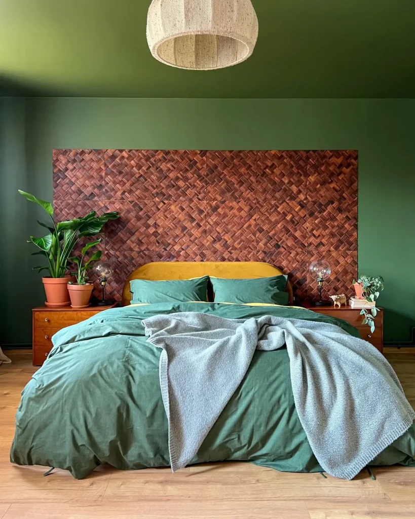 1. Deep Green Cocoon Bedroom