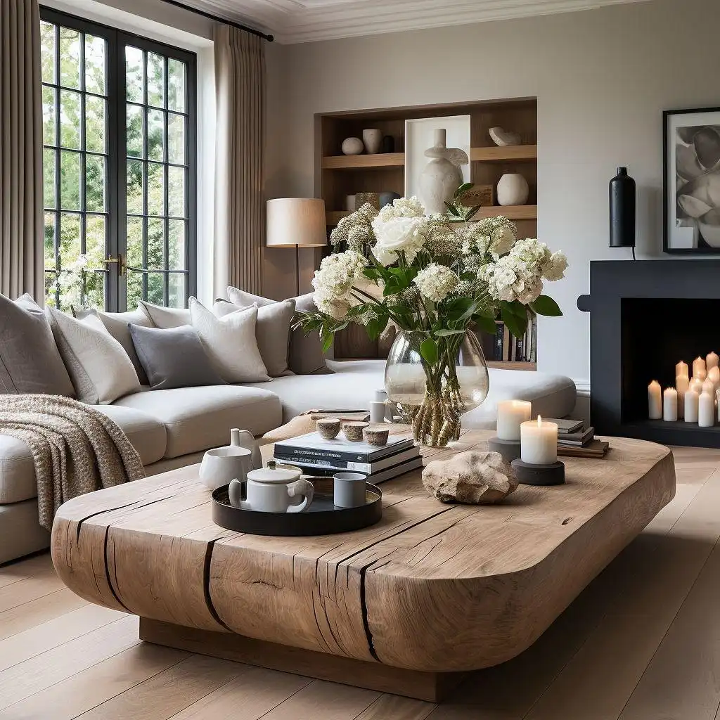 1. Live Edge Wood Coffee Table