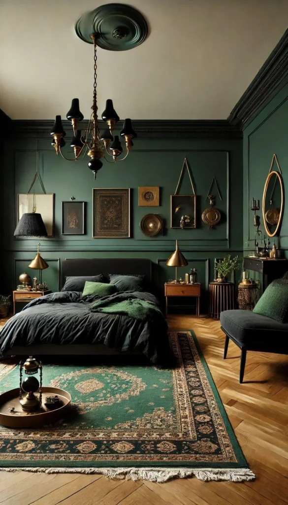 1. Moody Forest Green Wall