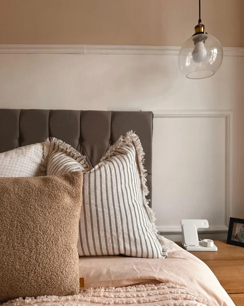11. Fringed Stripe and Boucle Pillows