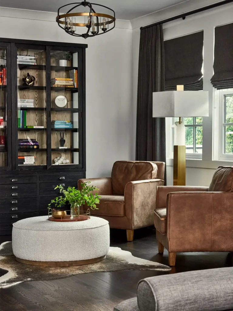 12. Black Glass Cabinet Bookshelf Corner