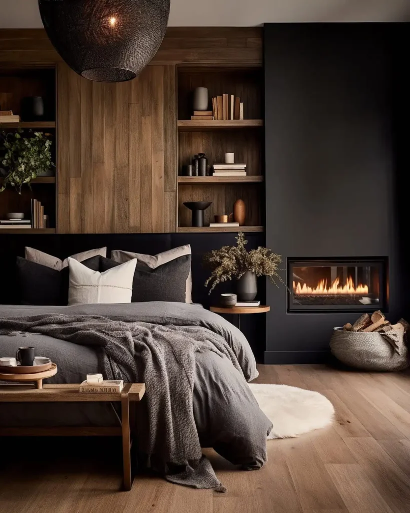 14. Built In Bookshelf Headboard Wall