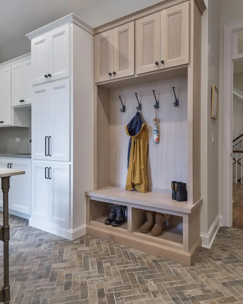 14. Whitewashed Oak Locker with Boot Cubbies
