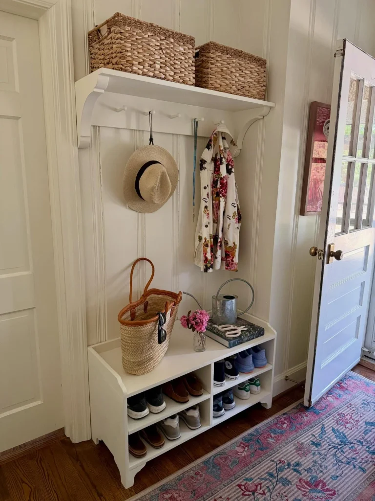 15. Freestanding Hall Tree with Shoe Cubbies 768x1024 1