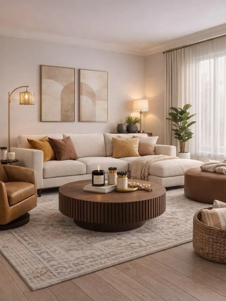 2. Beige Sectional Sofa With Layered Textures