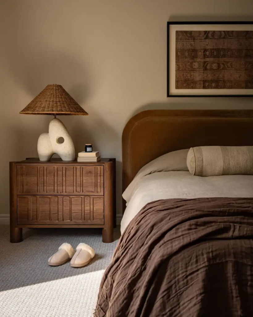 2. Camel Velvet Headboard