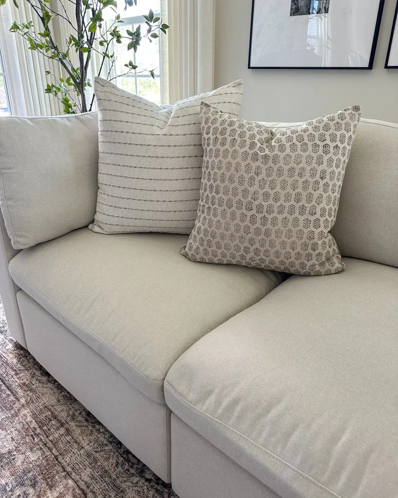 2. Striped and Block Print Pillow Duo