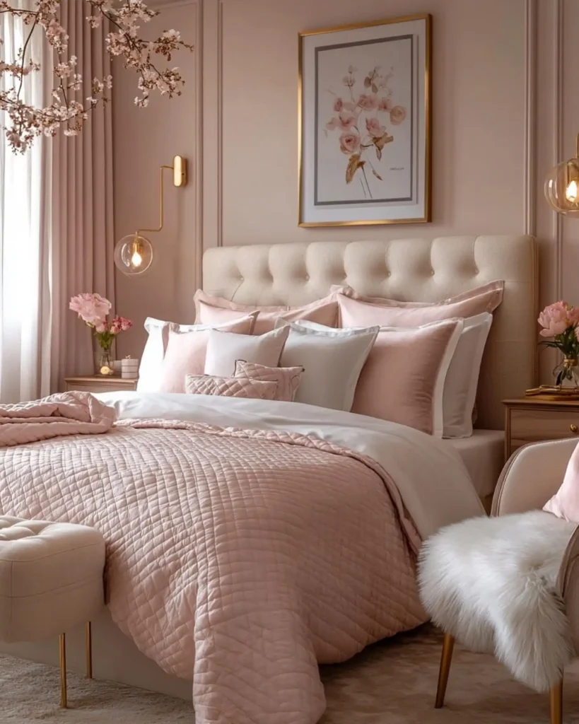 3. Blush Pink Panel Wall