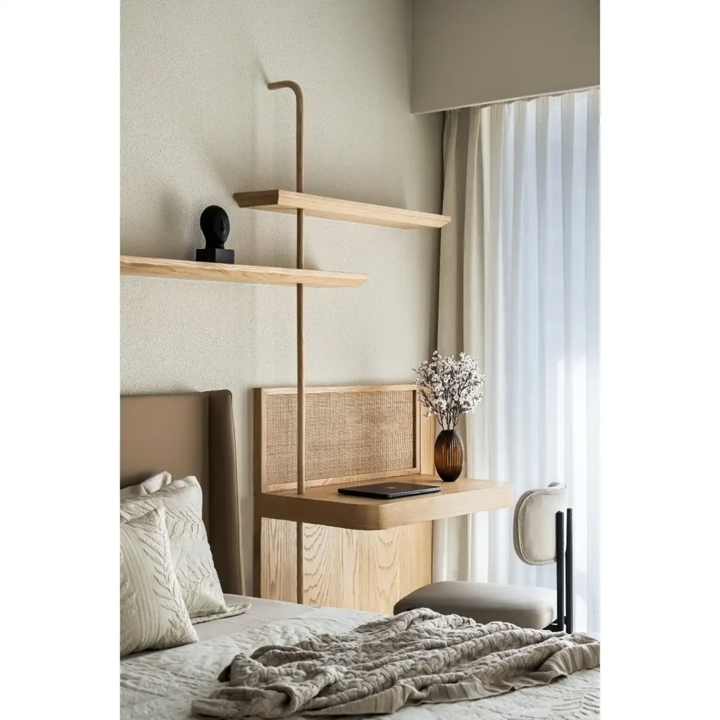 3. Built In Desk Nook with Cane Panel