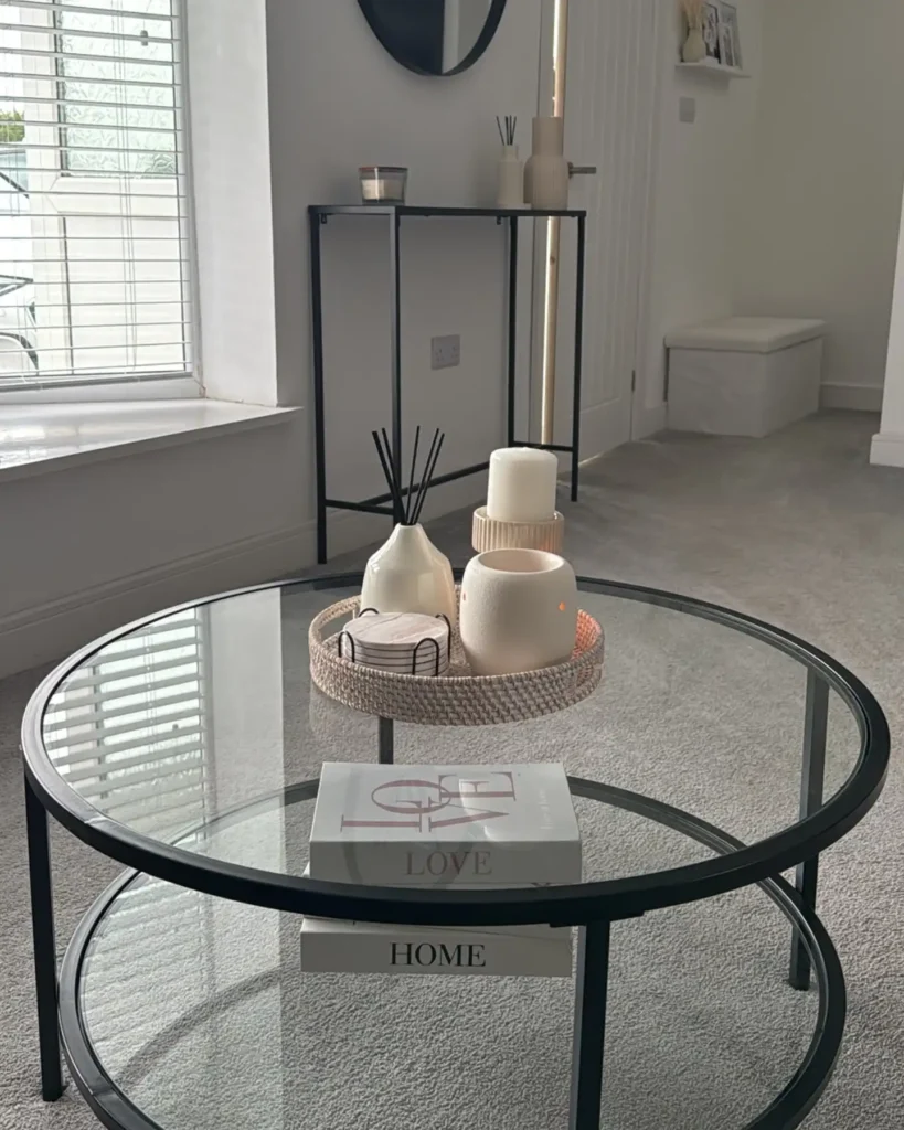 3. Round Two Tier Glass Coffee Table
