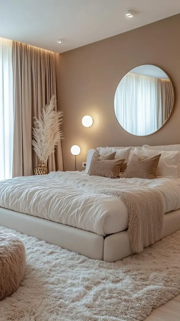 4. Warm Beige Mirror Wall