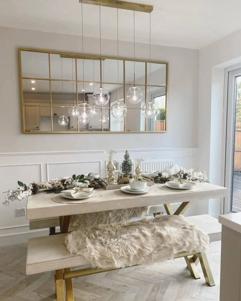5. Mini Tree and Gold Accents with Winterberry Sprigs