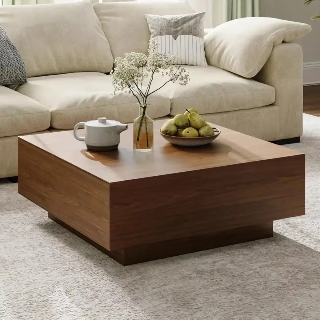 5. Square Walnut Coffee Table