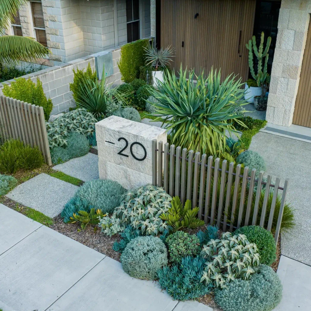 7. Modern Entryway Garden with Sculptural Agave