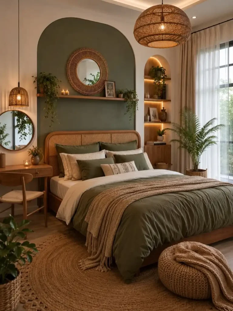 8. Arched Wall Organic Modern Bedroom