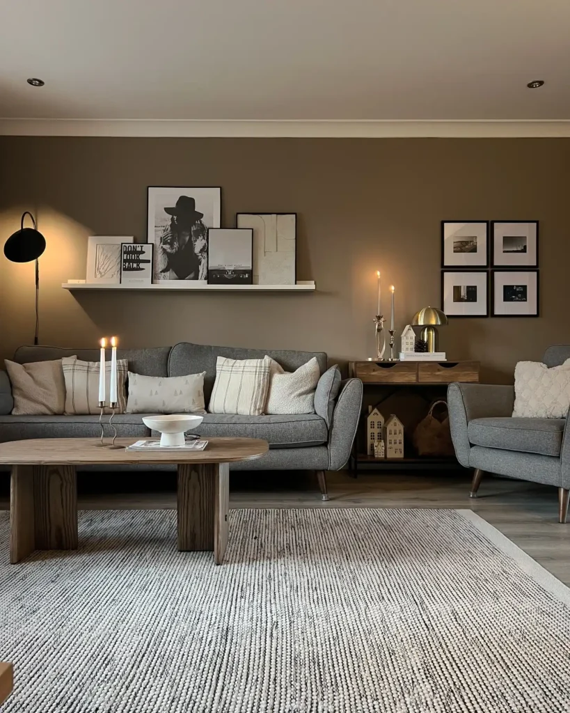 8. Olive Wall With Gallery Ledge