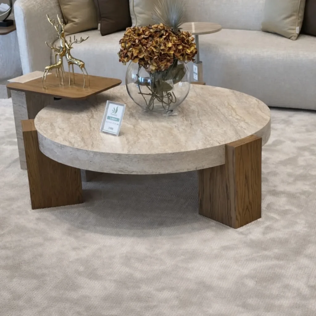 8. Round Marble Top Coffee Table