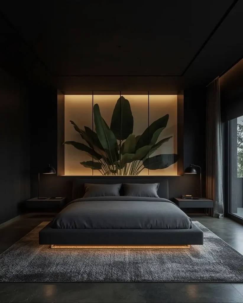 9. Backlit Palm Leaf Niche