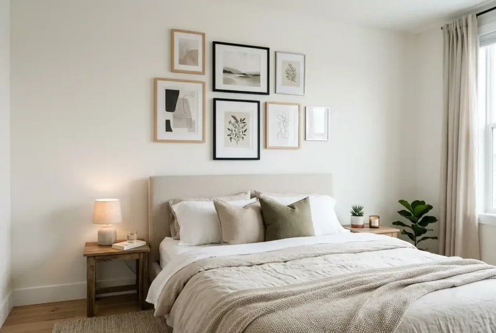 Balance Frame Sizes Around the Headboard for Visual Harmony